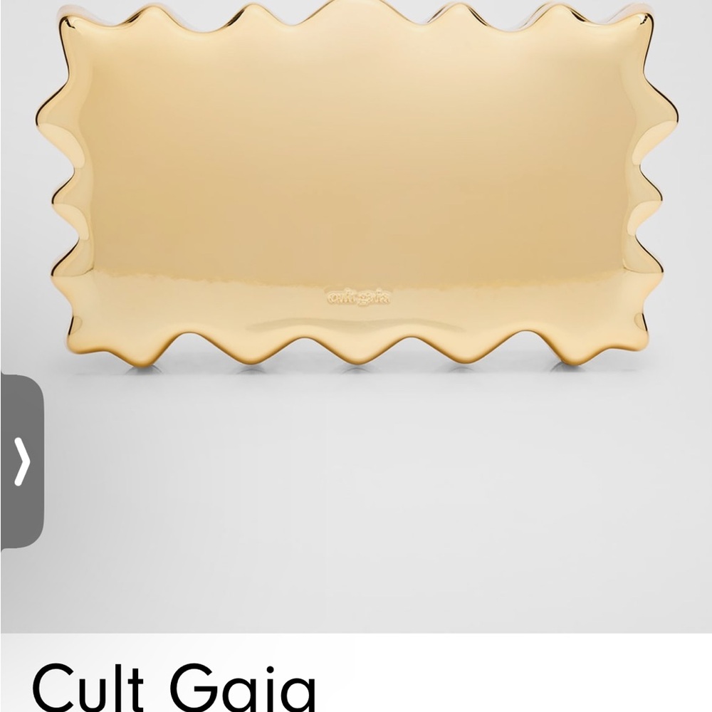 Cult Gaia Gold Wavy Clutch